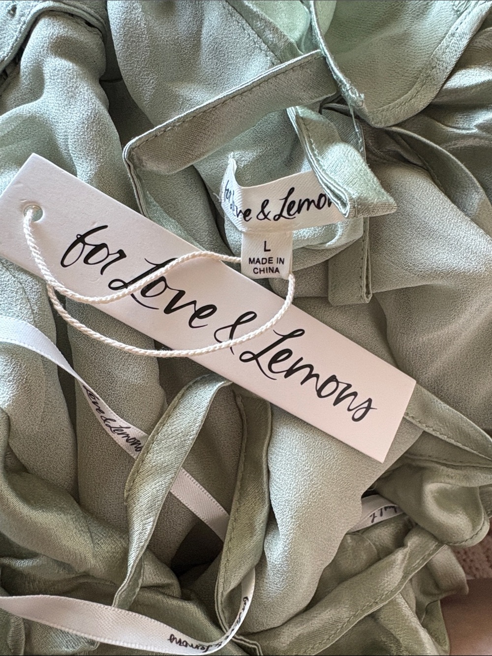 $319 NWT Sage For Love And Lemons “Jewel” Maxi Dress Sz Large L - Picture 4 of 12